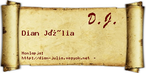 Dian Júlia névjegykártya